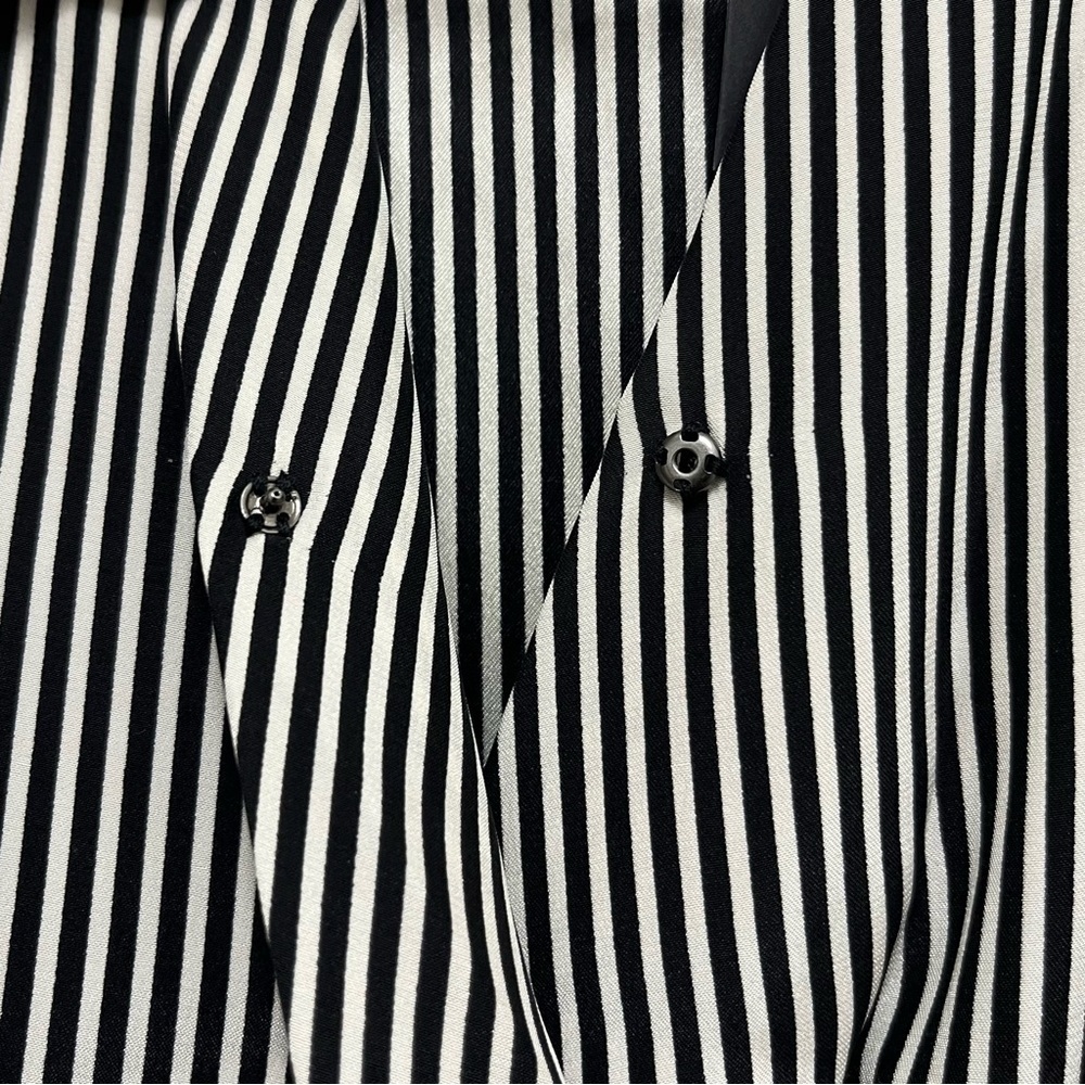 Rag & Bone Silk Blouse Victor Stripe V-Neck Sz M - Picture 7 of 10